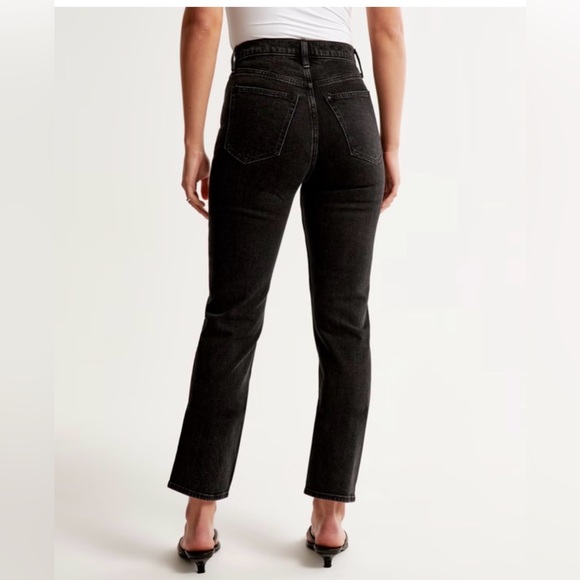 A&F The Ankle Straight Ultra High Rise Black Stretch Jeans Women’s Size 25 - Picture 3 of 10